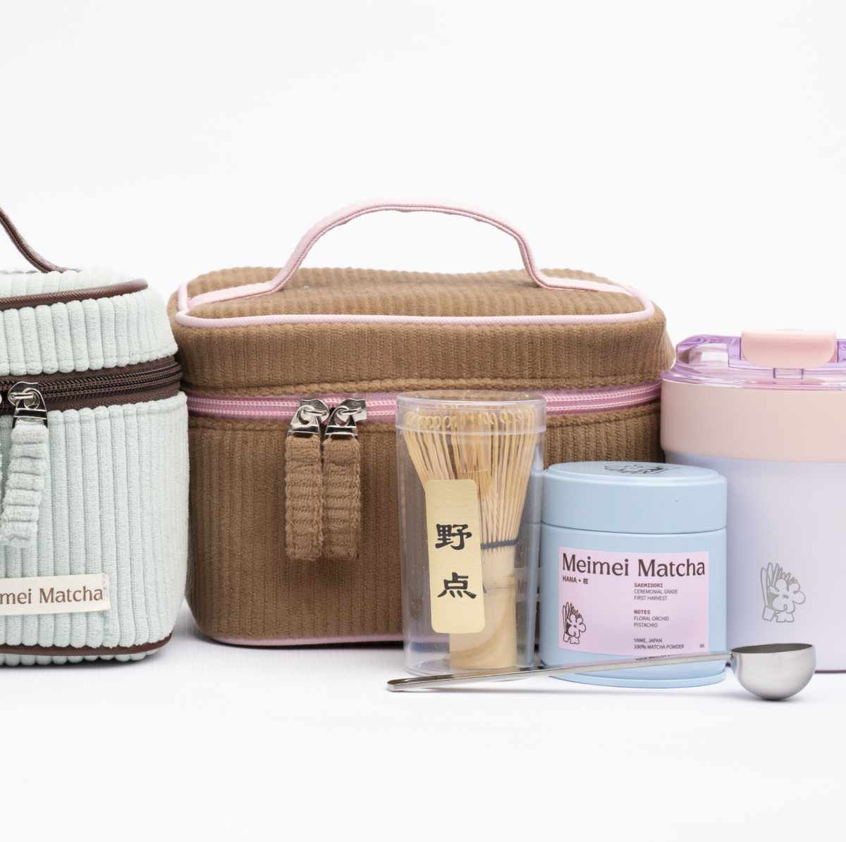 Meimei Matcha Mizzu Travel Kit (Brown Pink)