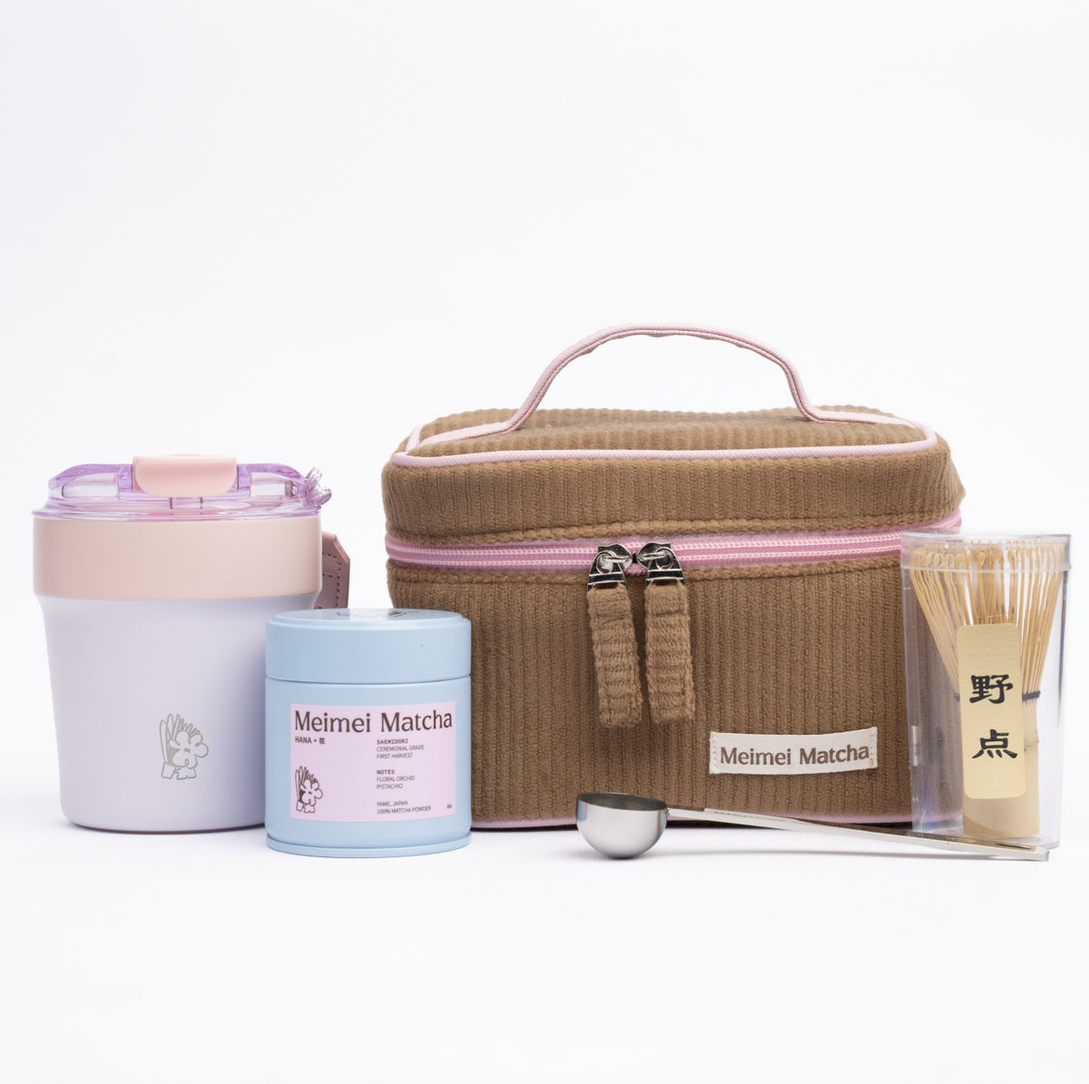 Meimei Matcha Mizzu Travel Kit (Brown Pink)